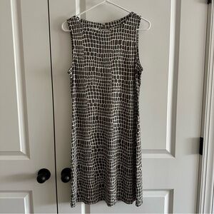 Tommy Bahama Gray and White Geometric Print Sleeveless Swing Dress Size Medium